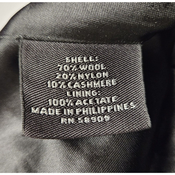 VTG Wool Cashmere Blend Overcoat Womens Black Winter Classic Dressy Coat Long 14 - Picture 15 of 16